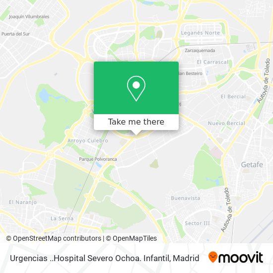 Urgencias ..Hospital Severo Ochoa. Infantil map
