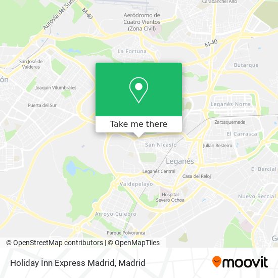 mapa Holiday İnn Express Madrid