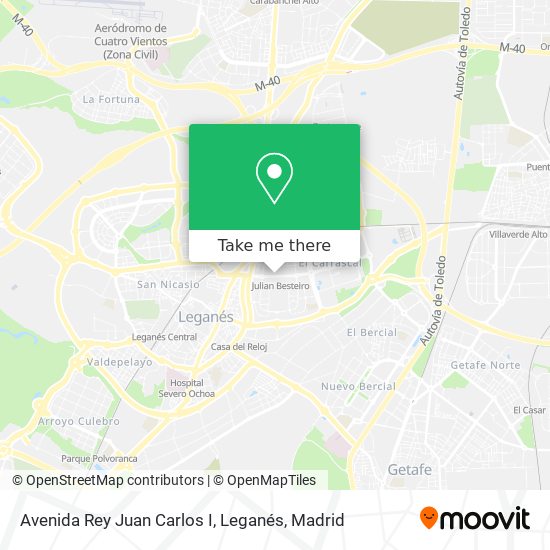 mapa Avenida Rey Juan Carlos I, Leganés