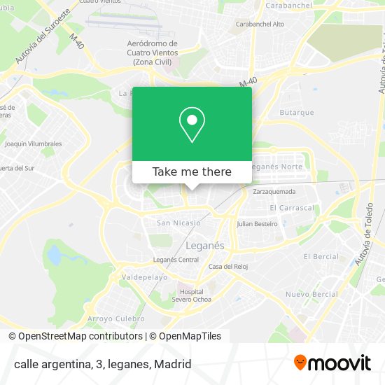 mapa calle argentina, 3, leganes