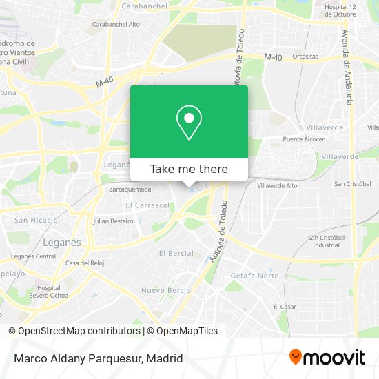 Marco Aldany Parquesur map