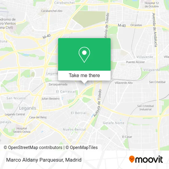 Marco Aldany Parquesur map