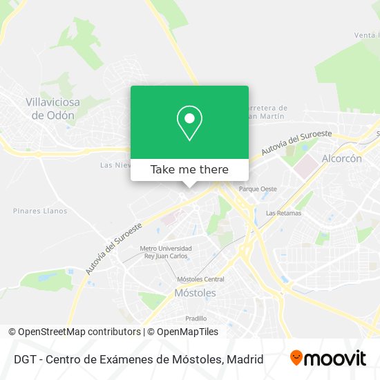 mapa DGT - Centro de Exámenes de Móstoles