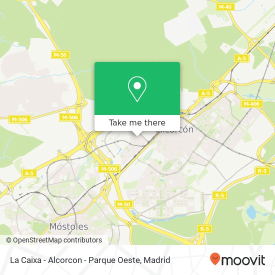 La Caixa - Alcorcon - Parque Oeste map