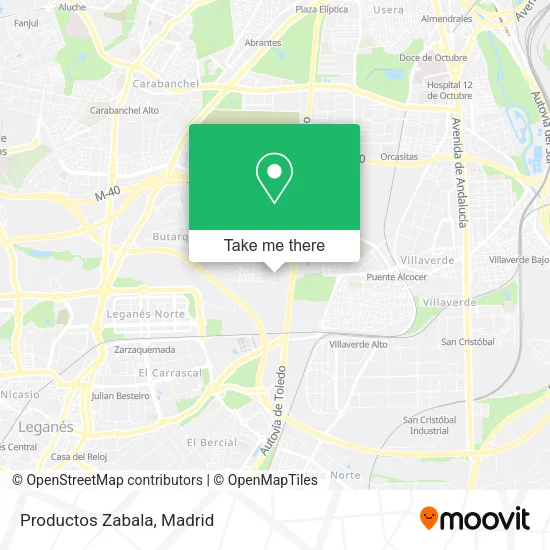 Productos Zabala map