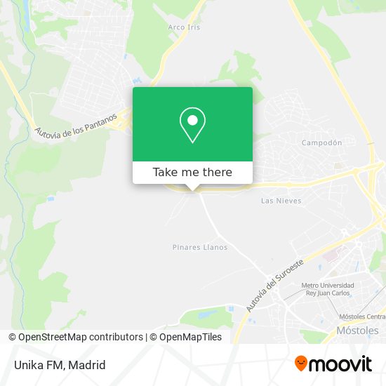 mapa Unika FM