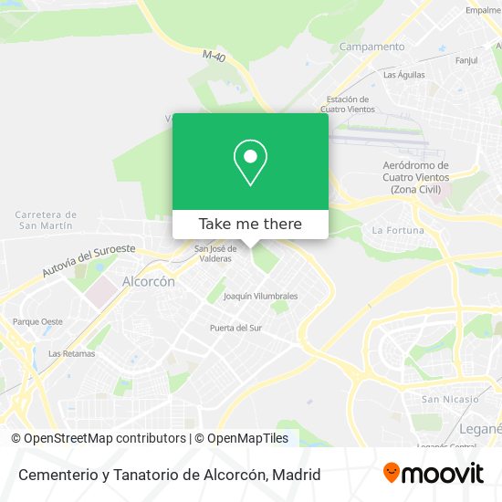 mapa Cementerio y Tanatorio de Alcorcón