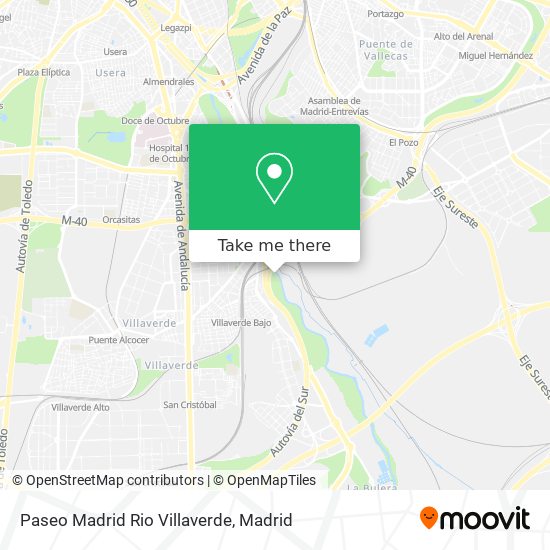 Paseo Madrid Rio Villaverde map