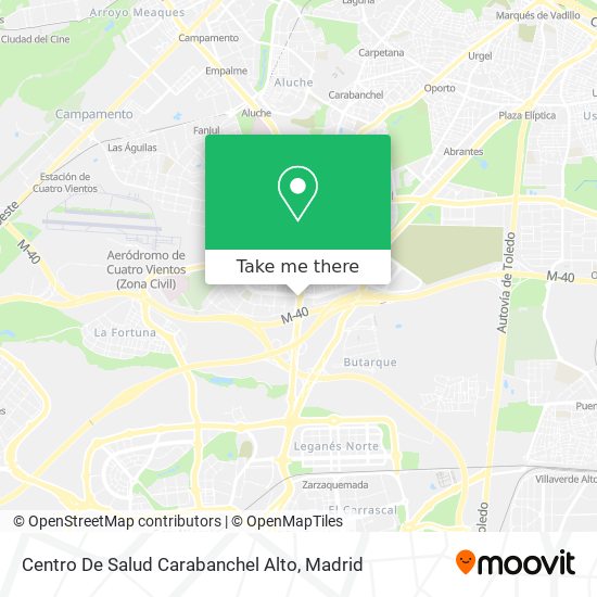 mapa Centro De Salud Carabanchel Alto