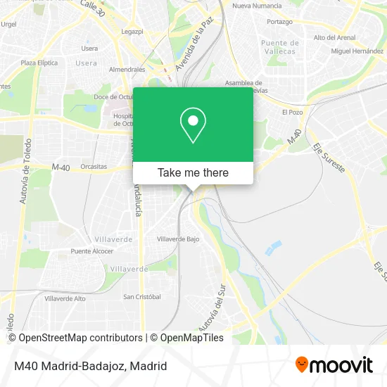 M40 Madrid-Badajoz map