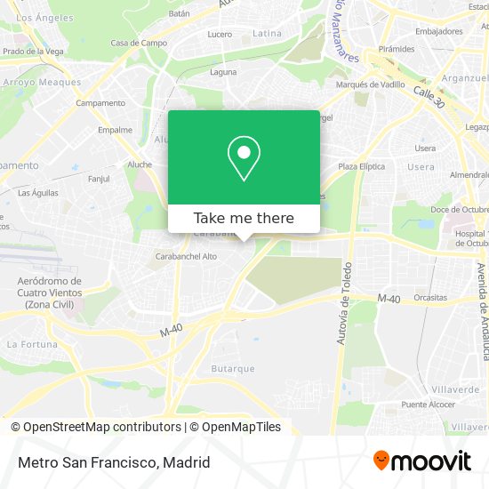 How to get to Metro San Francisco in Madrid by Metro, Bus or Train?