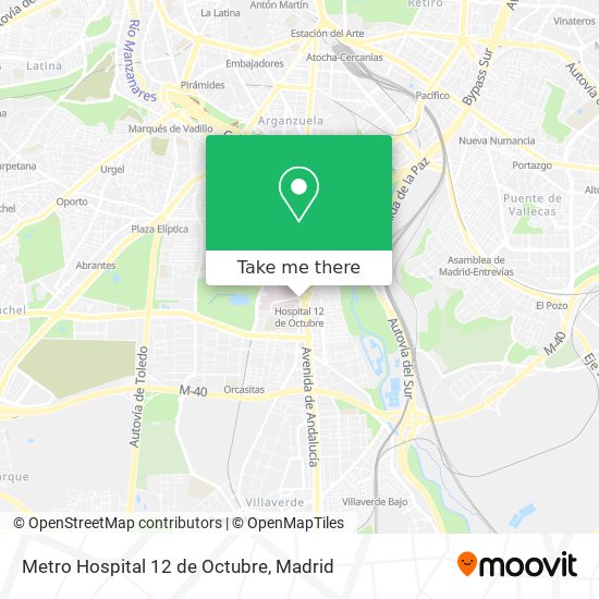 mapa Metro Hospital 12 de Octubre