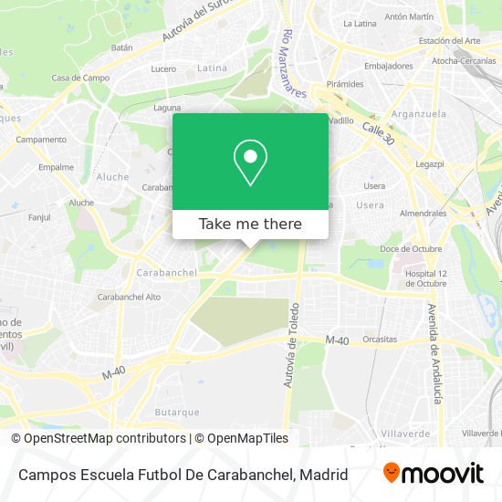 mapa Campos Escuela Futbol De Carabanchel