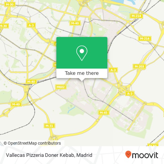 mapa Vallecas Pizzeria Doner Kebab