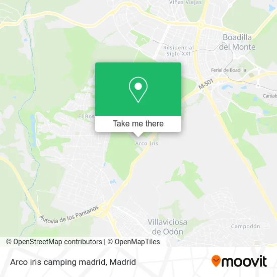 Arco iris camping madrid map
