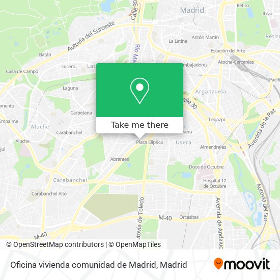 mapa Oficina vivienda comunidad de Madrid