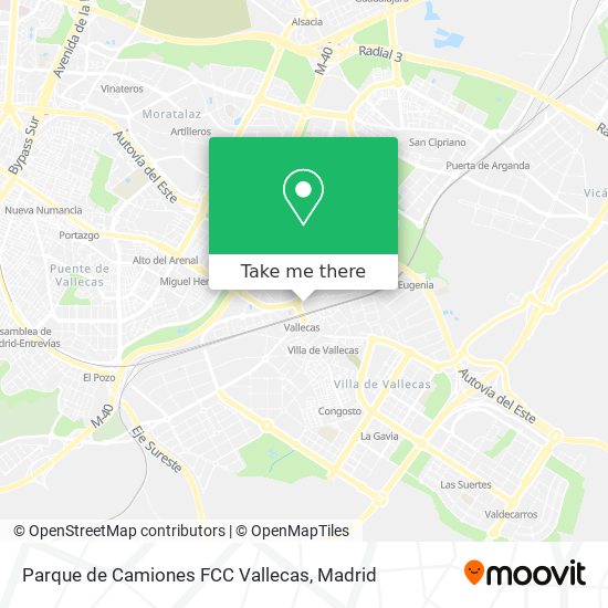 mapa Parque de Camiones FCC Vallecas
