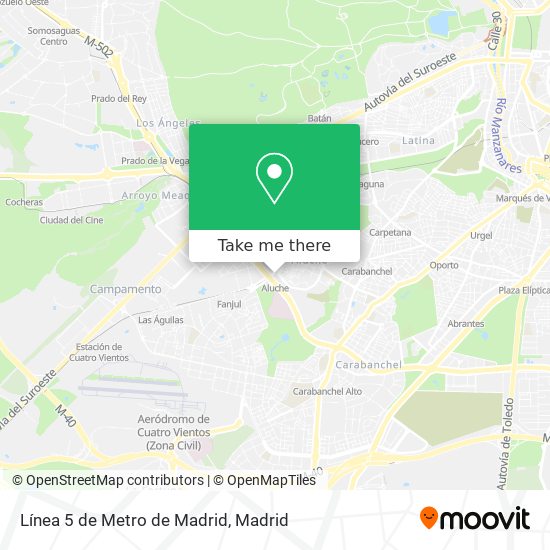mapa Línea 5 de Metro de Madrid