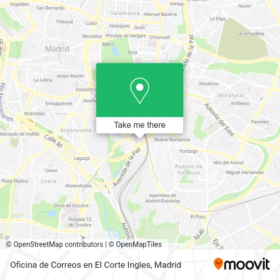 Oficina de Correos en El Corte Ingles map