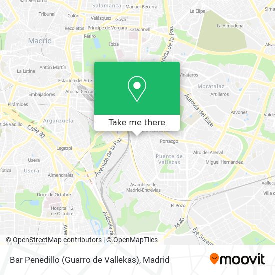 mapa Bar Penedillo (Guarro de Vallekas)