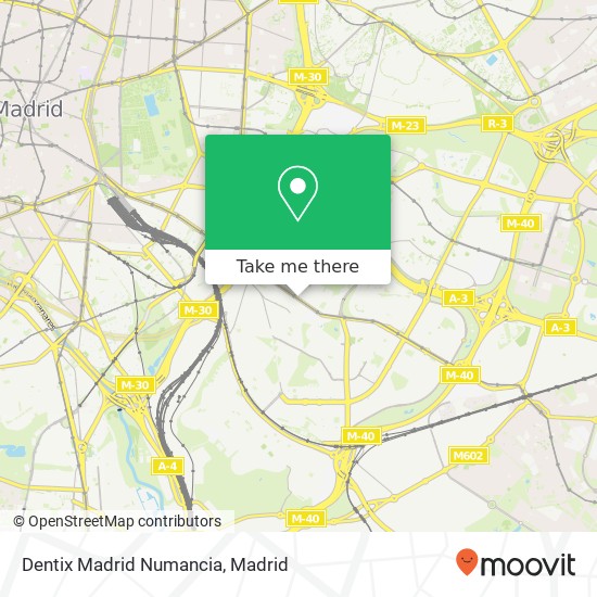 Dentix Madrid Numancia map
