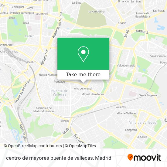 centro de mayores puente de vallecas map