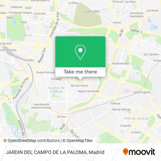 JARDIN DEL CAMPO DE LA PALOMA map