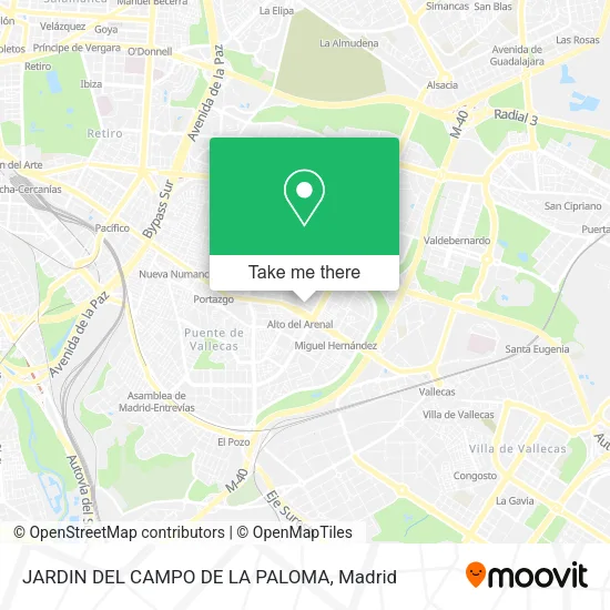 mapa JARDIN DEL CAMPO DE LA PALOMA