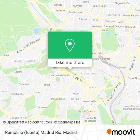 mapa Remolino (fuente) Madrid Rio