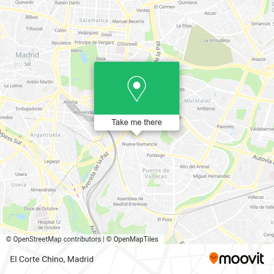 El Corte Chino map
