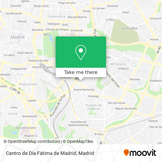mapa Centro de Día Fátima de Madrid