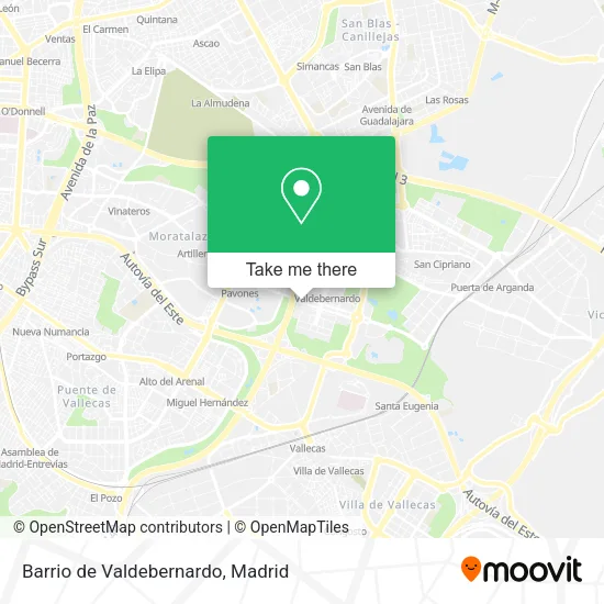 Barrio de Valdebernardo map