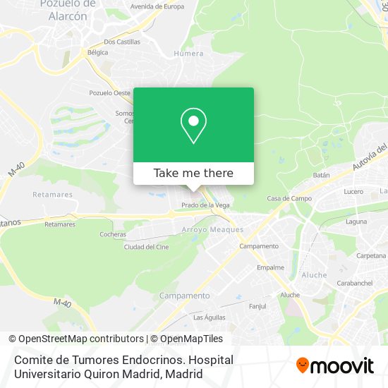 Comite de Tumores Endocrinos. Hospital Universitario Quiron Madrid map