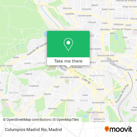 Columpios Madrid Rio map