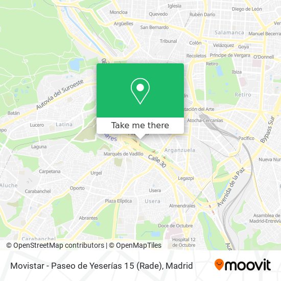 Movistar - Paseo de Yeserías 15 (Rade) map