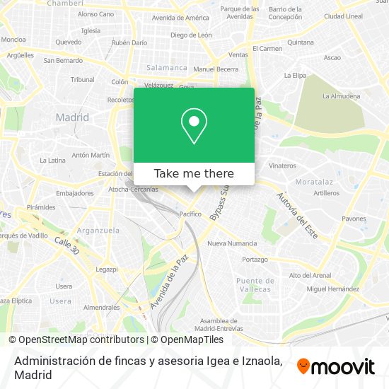 mapa Administración de fincas y asesoria Igea e Iznaola