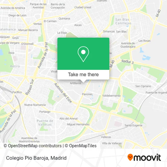 Colegio Pio Baroja map