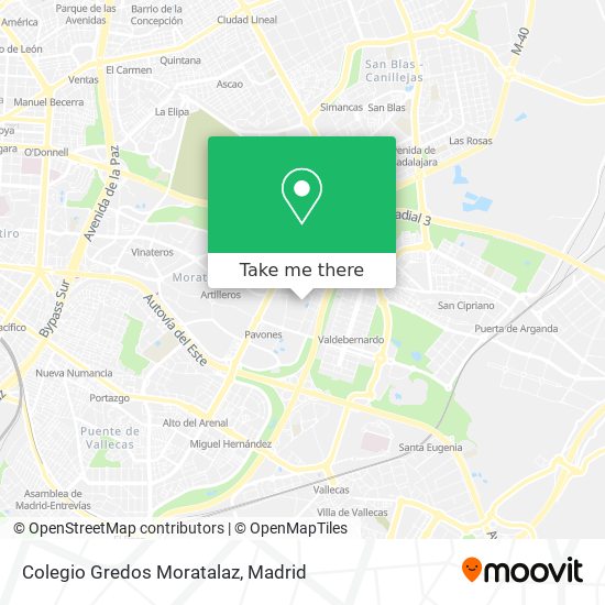 mapa Colegio Gredos Moratalaz