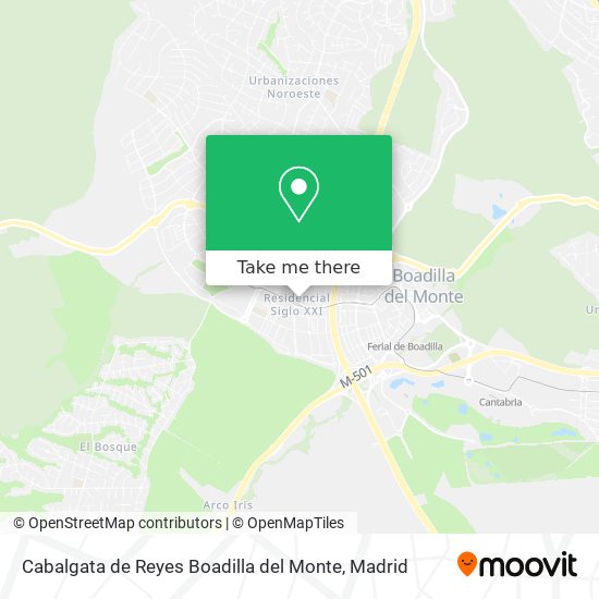 mapa Cabalgata de Reyes Boadilla del Monte