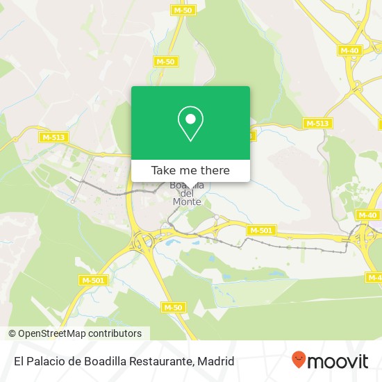 mapa El Palacio de Boadilla Restaurante