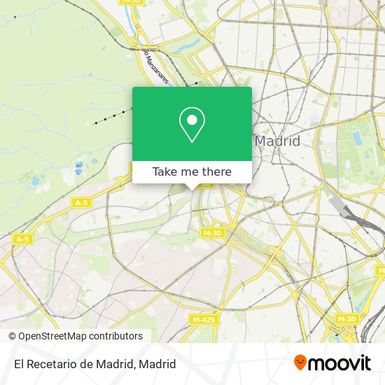 mapa El Recetario de Madrid