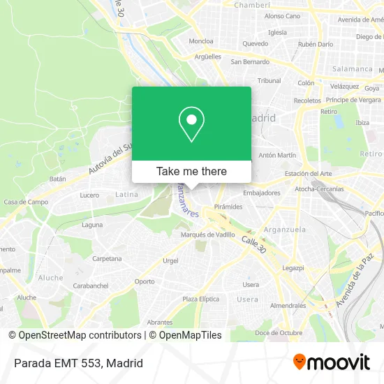 Parada EMT 553 map