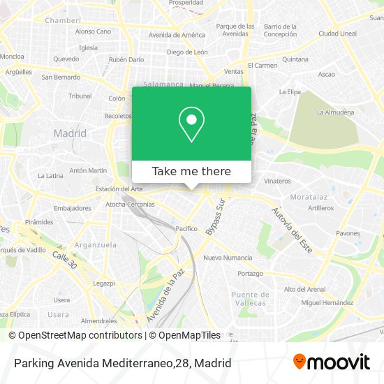 mapa Parking Avenida Mediterraneo,28