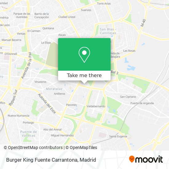mapa Burger King Fuente Carrantona