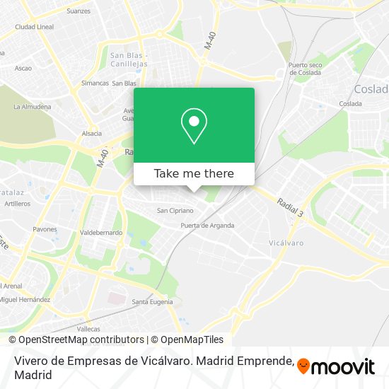 Vivero de Empresas de Vicálvaro. Madrid Emprende map