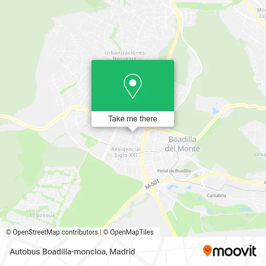 Autobus Boadilla-moncloa map