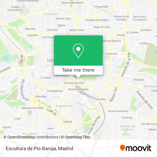 Escultura de Pío Baroja map