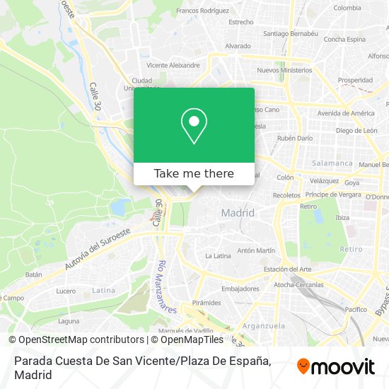 Parada Cuesta De San Vicente / Plaza De España map
