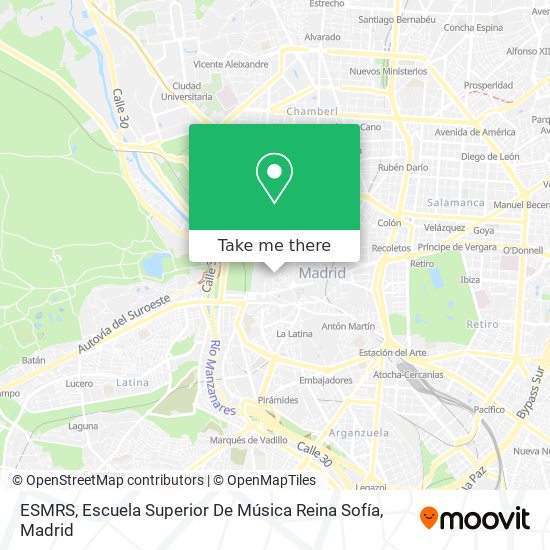 mapa ESMRS, Escuela Superior De Música Reina Sofía