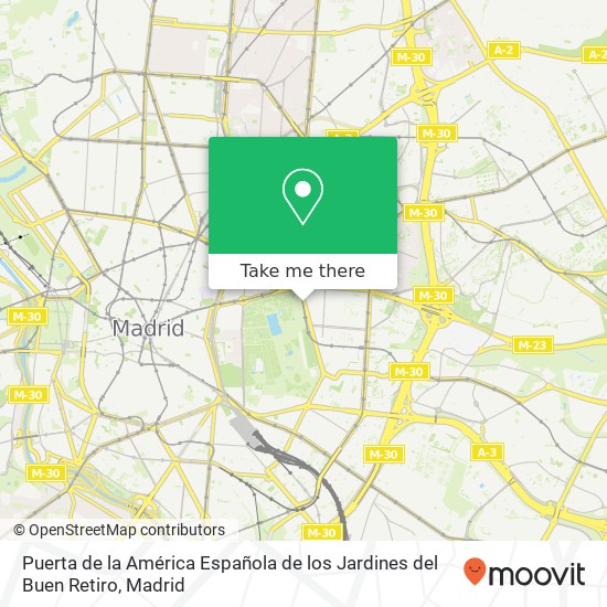 mapa Puerta de la América Española de los Jardines del Buen Retiro